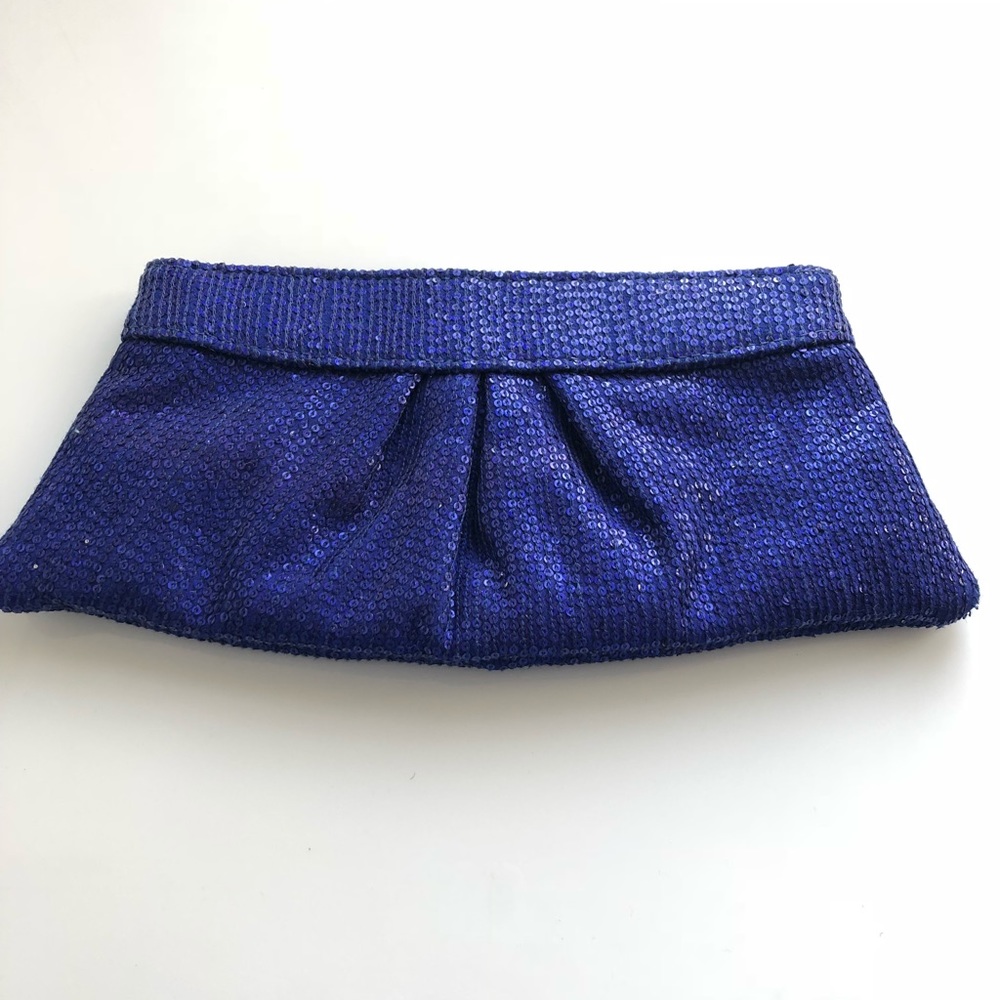 Never used blue sequin Lauren Merkin Clutch!